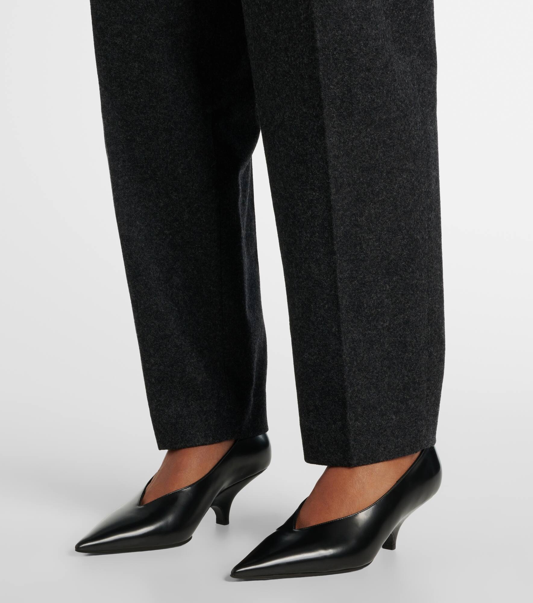 Low-waist wool-blend straight pants - 5