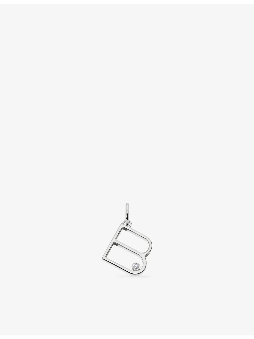 Solitaire Initial B Sterling-Silver and Lab-Grown Diamond Pendant - 1