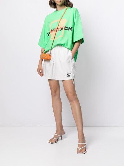 We11done high-waisted logo-patch shorts outlook