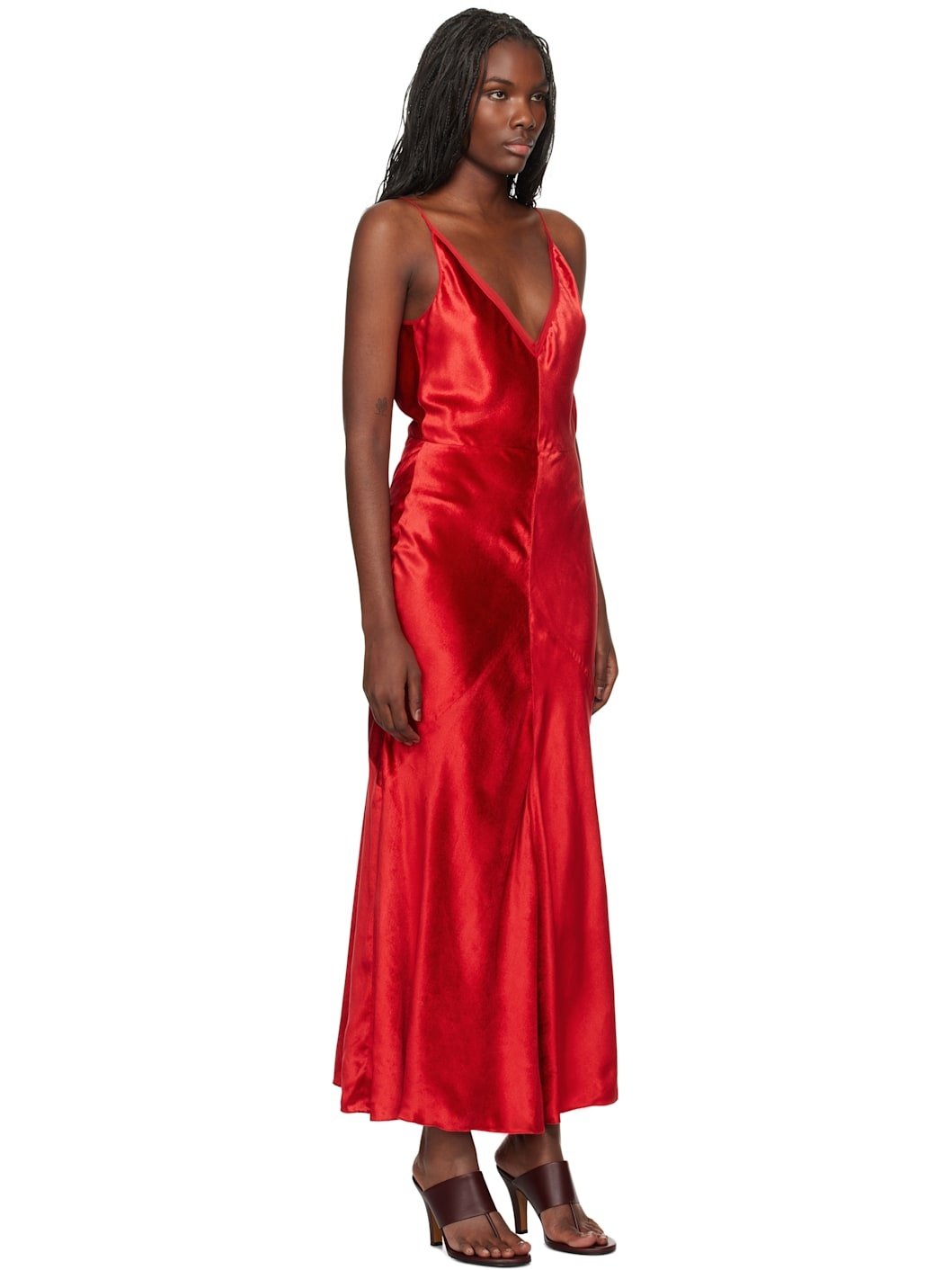 Red Brigita Slip  Maxi Dress - 2