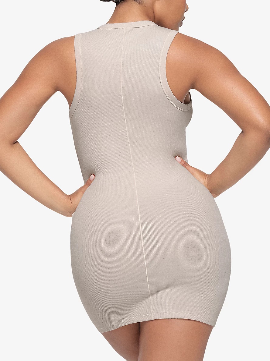 Ribbed sleeveless stretch-cotton mini dress - 4