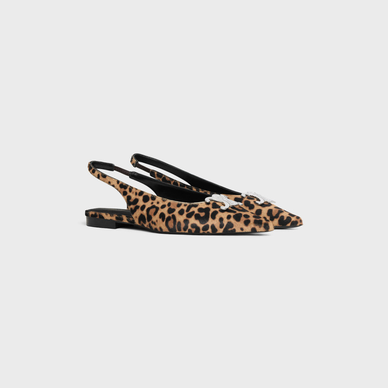 CELINE CELINE ALMA TRIOMPHE FLAT SLINGBACK in LEOPARD PRINTED HAIRY CALFSKIN outlook