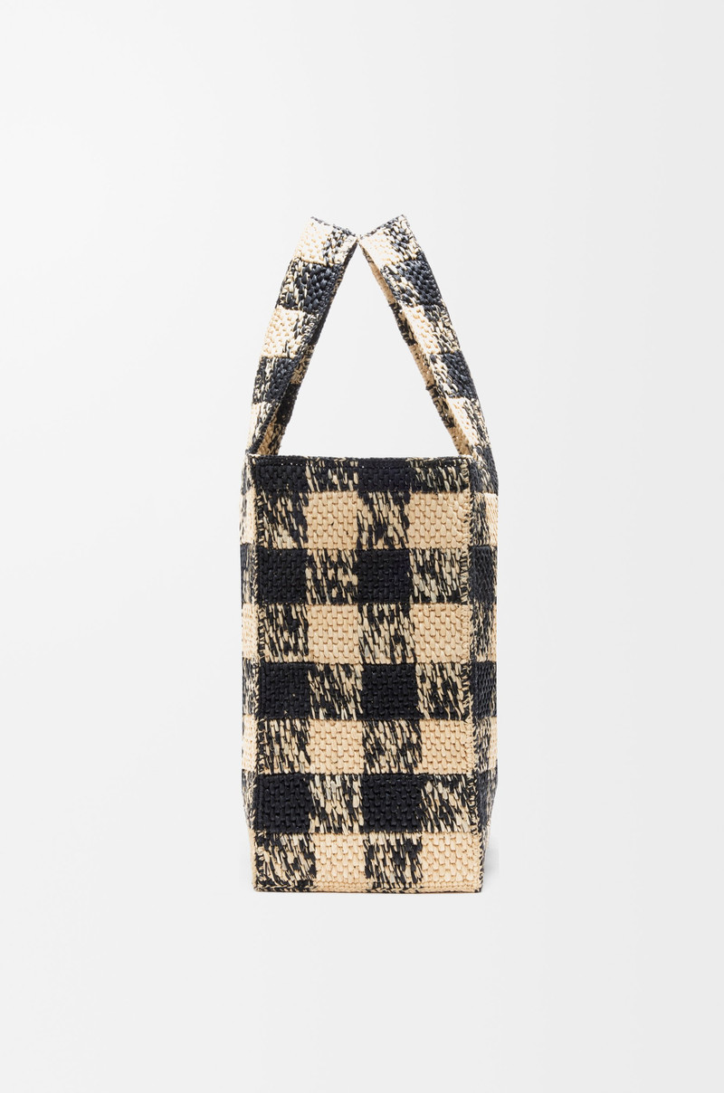 Large LOEWE Font tote in raffia 5