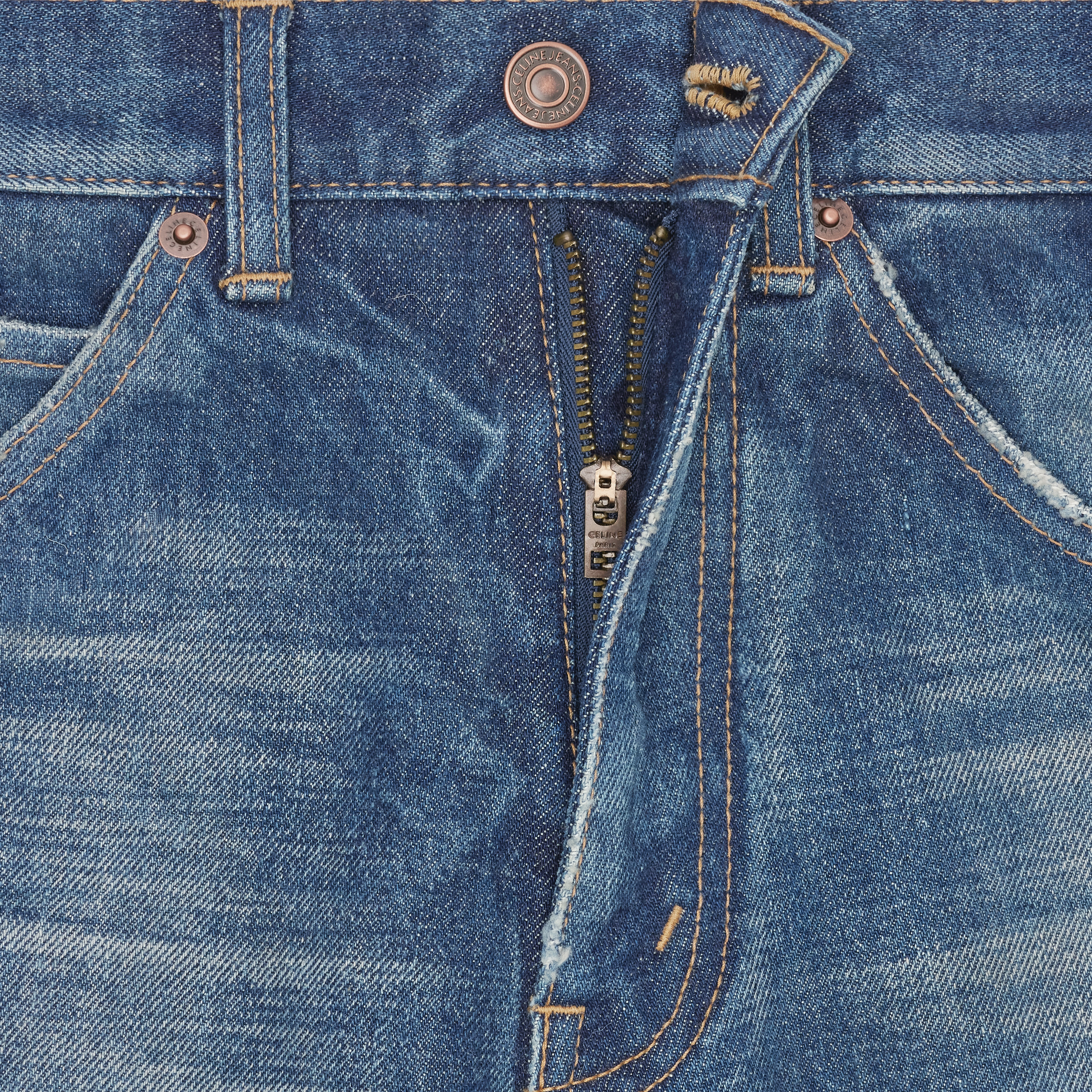 FLARED JEANS IN DARK UNION WASH DENIM TWILL - 4