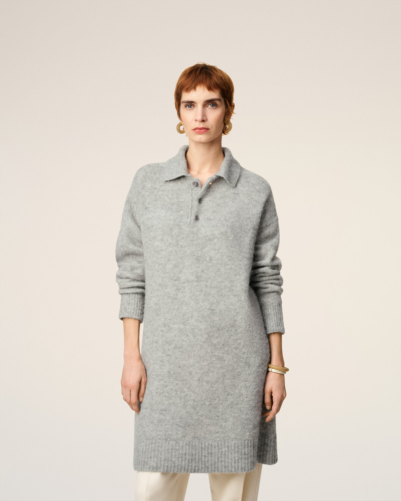 GREY ALPACA AMI POLO DRESS 3