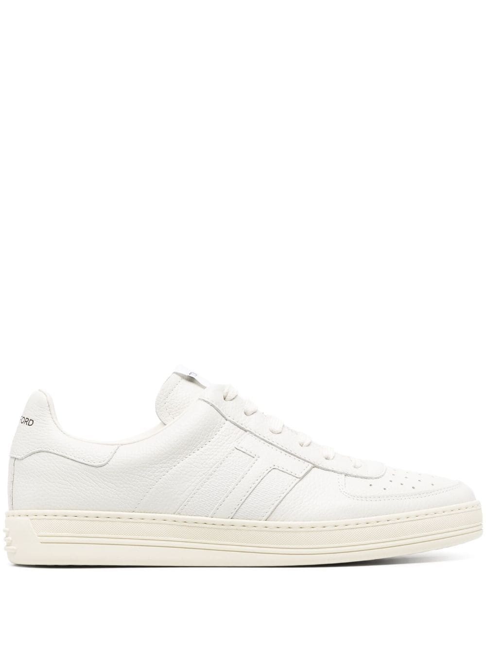 logo-patch low-top leather sneakers - 1