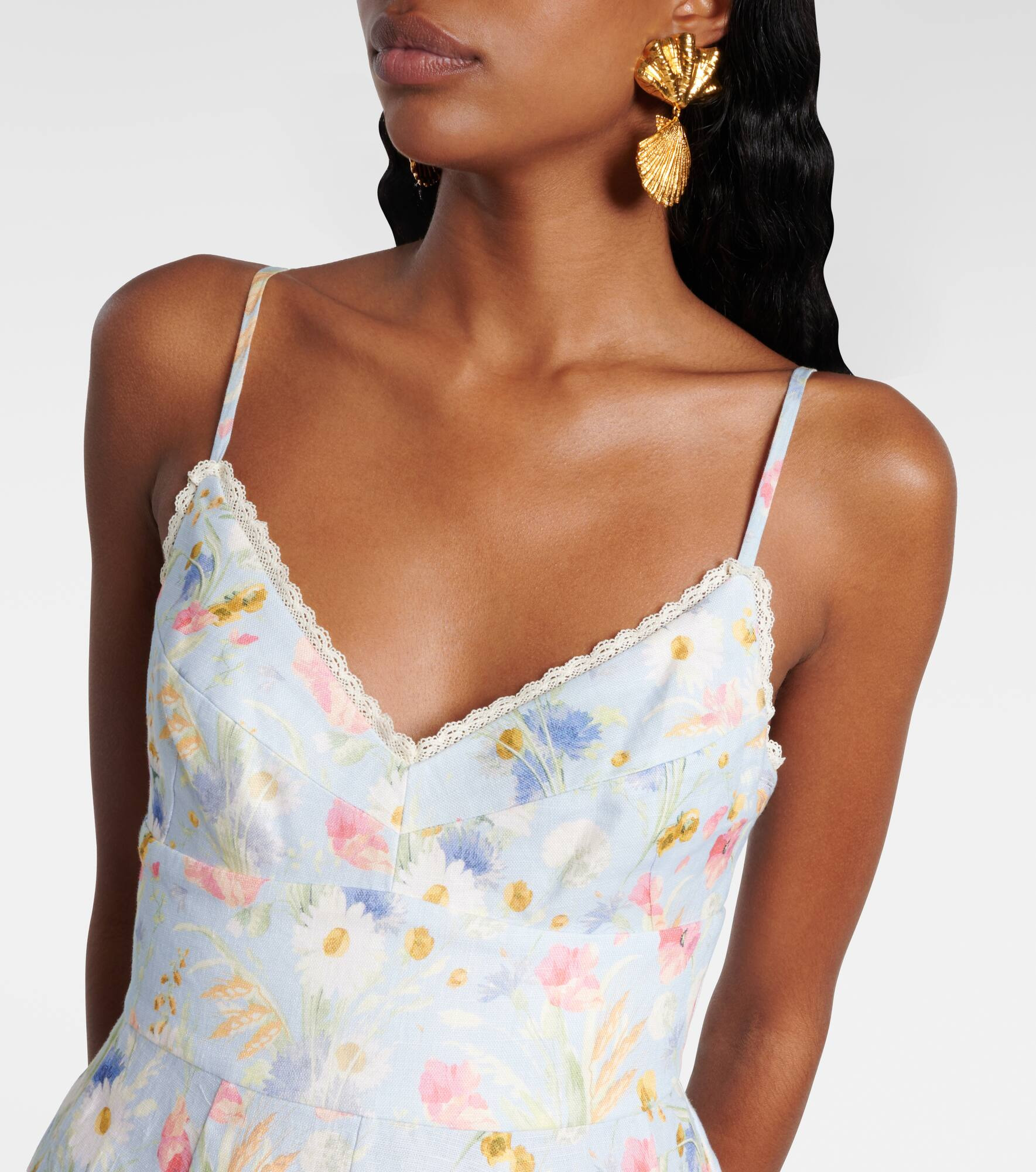 Lucky floral linen minidress - 4