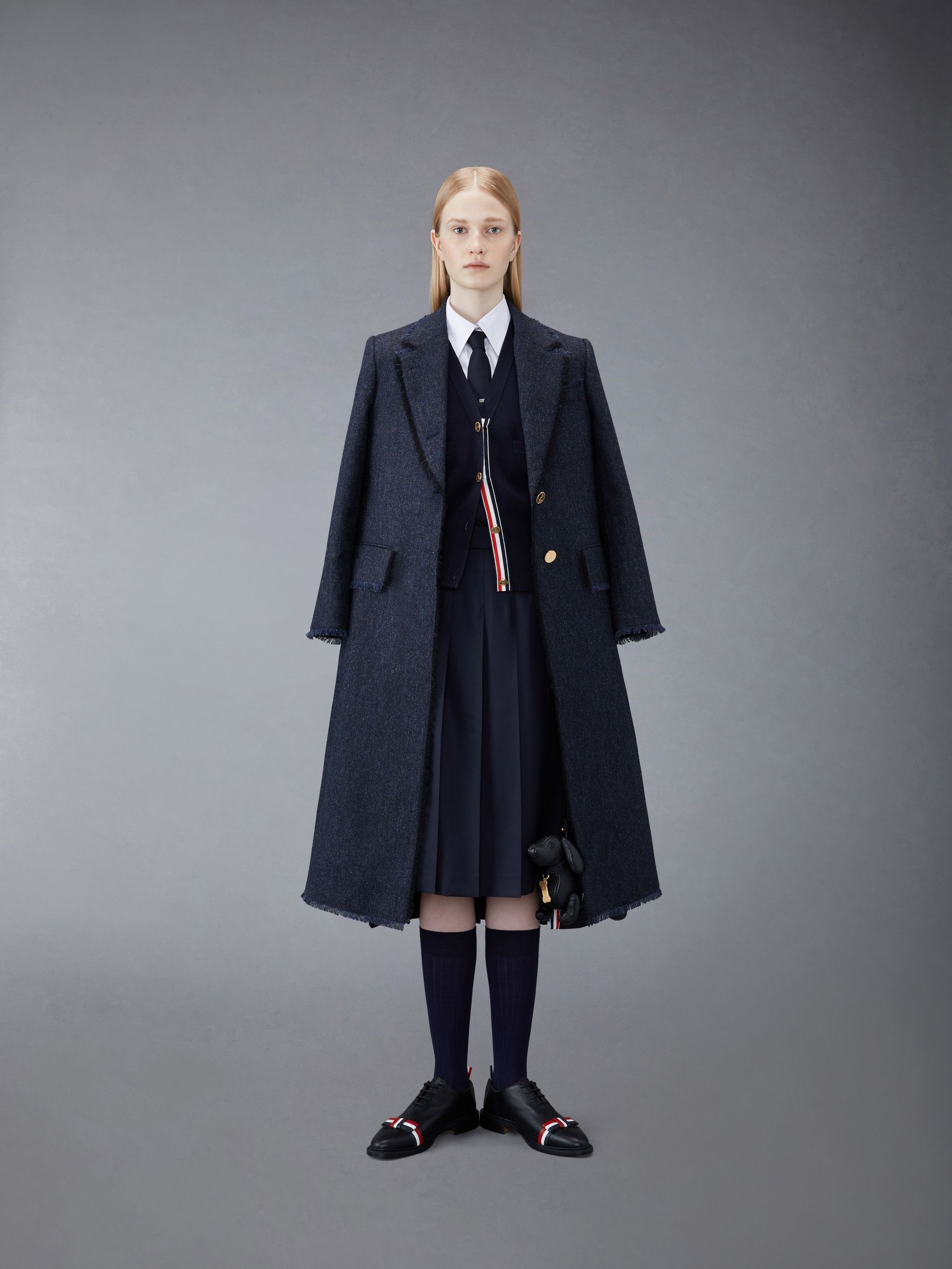 tweed single-breasted coat - 3