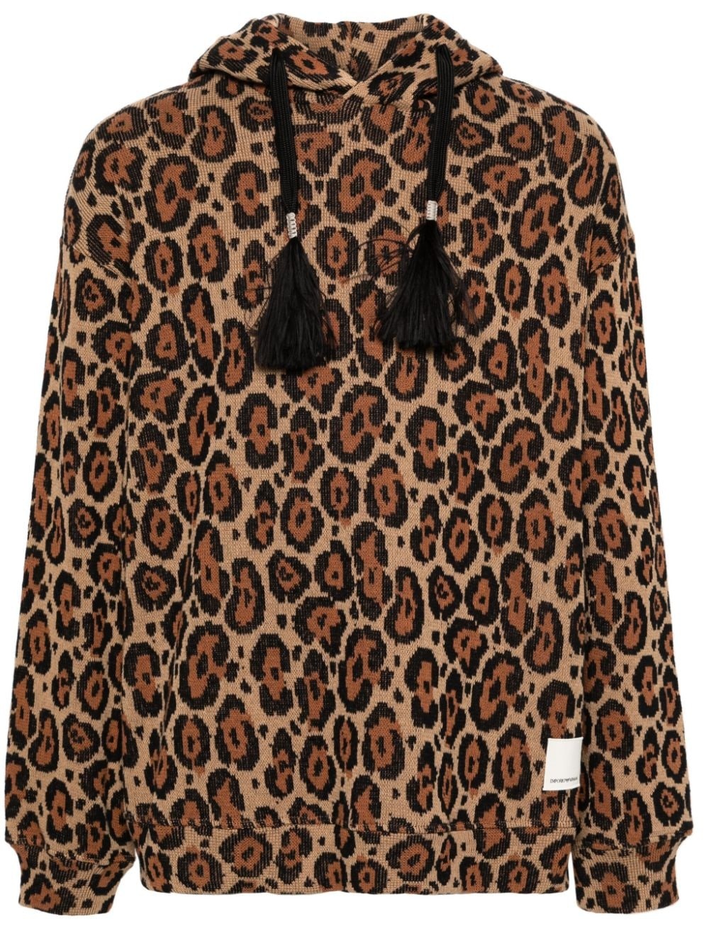 leopard-print hoodie - 1