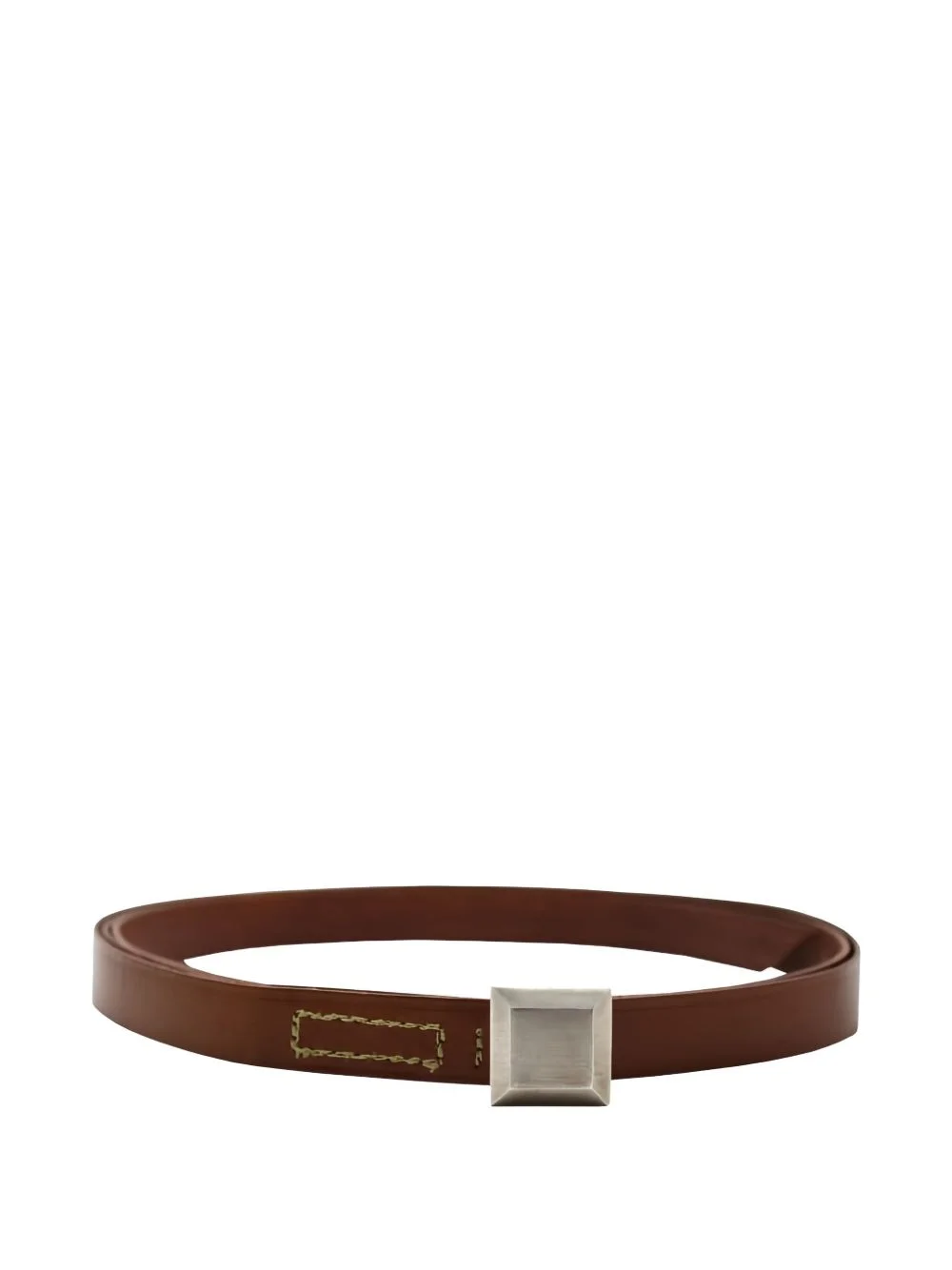 square-buckle leather belt - 1