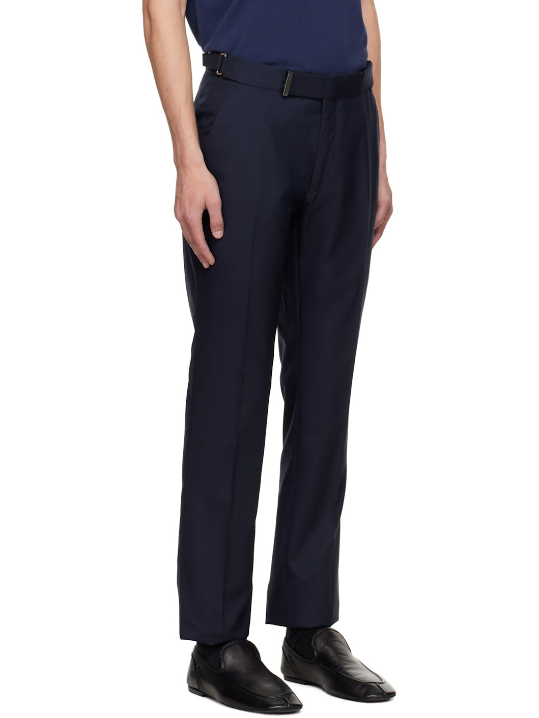 Navy Super Plain Weave Dyllan Trousers - 2