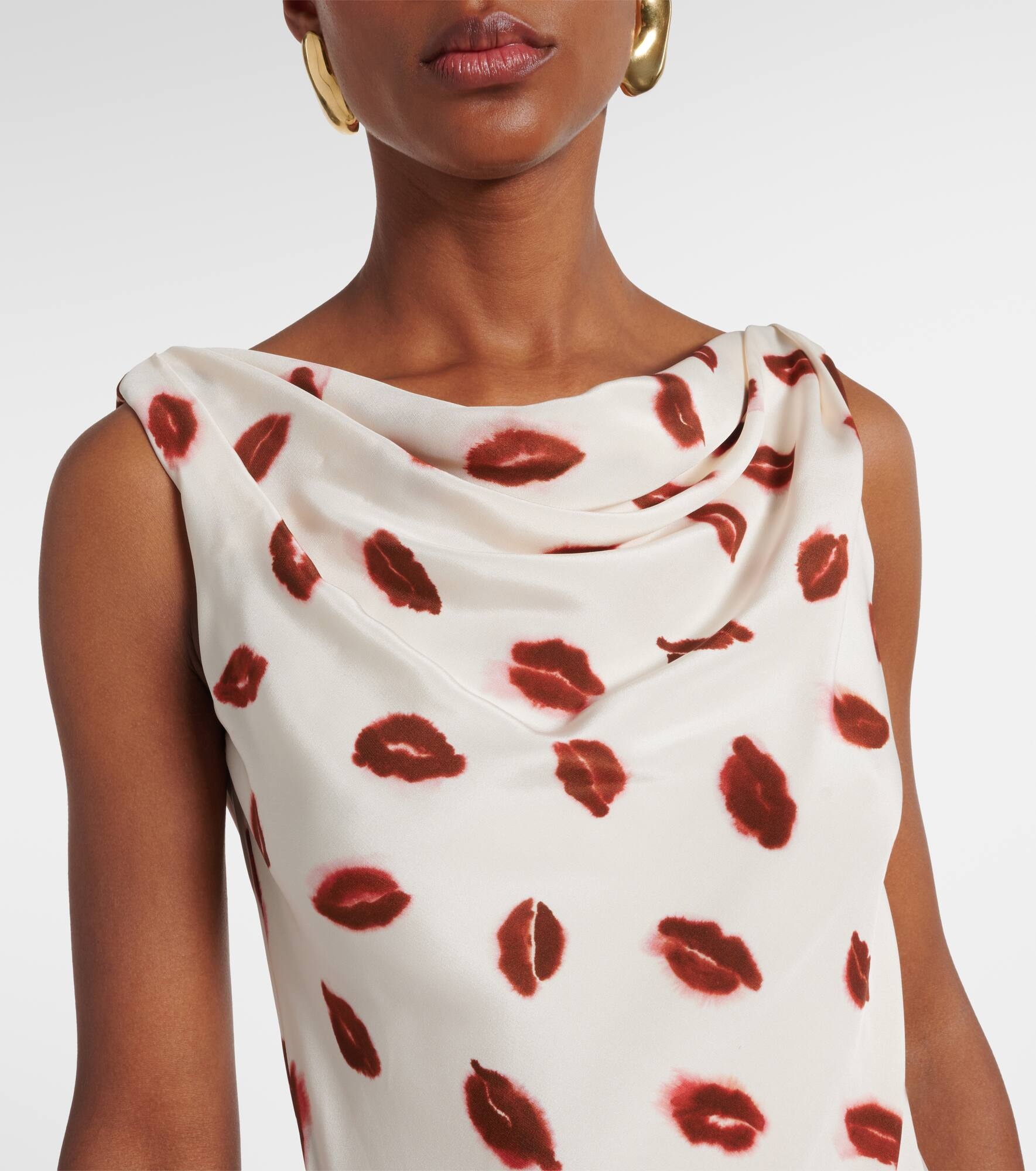 Drina printed silk midi dress - 4