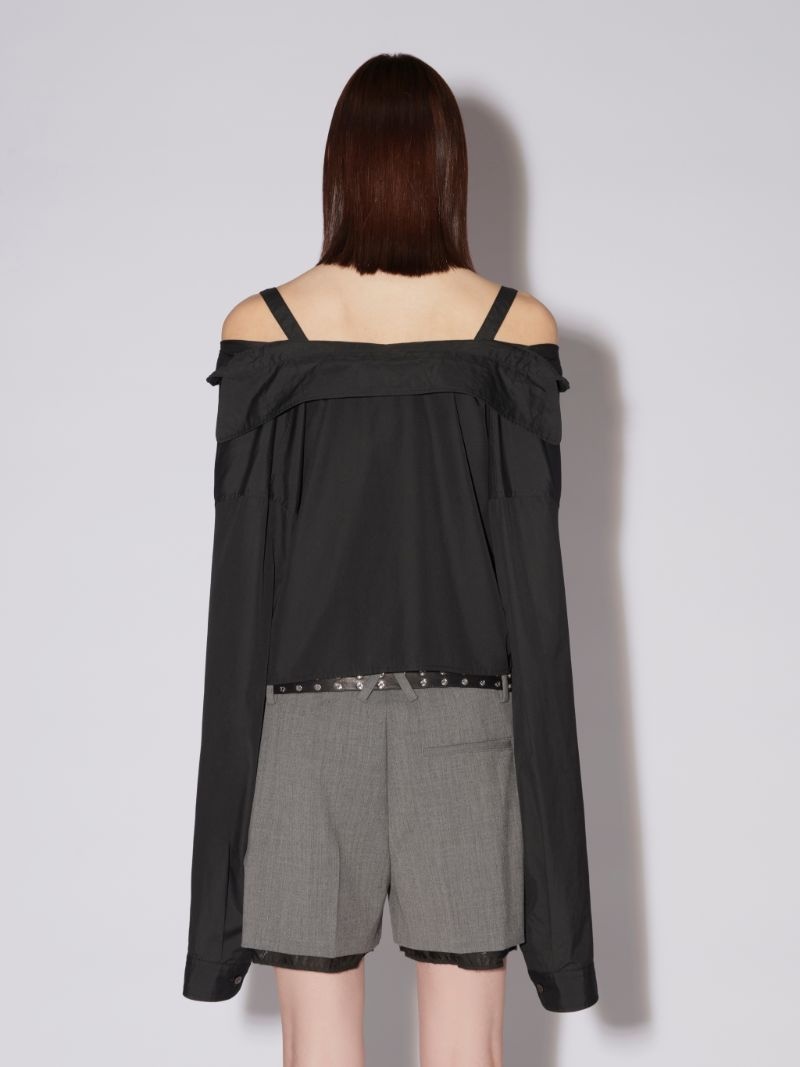 OFF-SHOULDER CROPPED SHIRT - 4