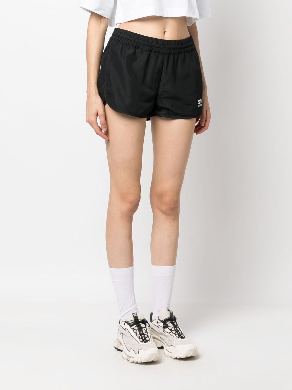 logo-print mini shorts - 3