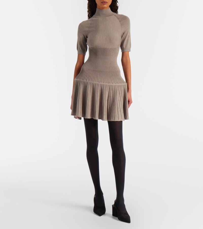 Alaïa Ribbed-knit wool-blend minidress outlook