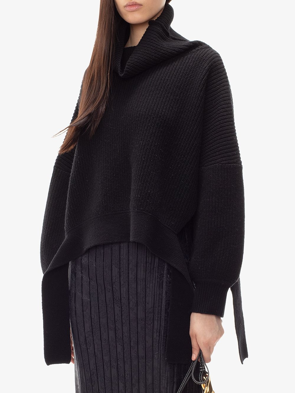 tab hem turtleneck jumper - 3