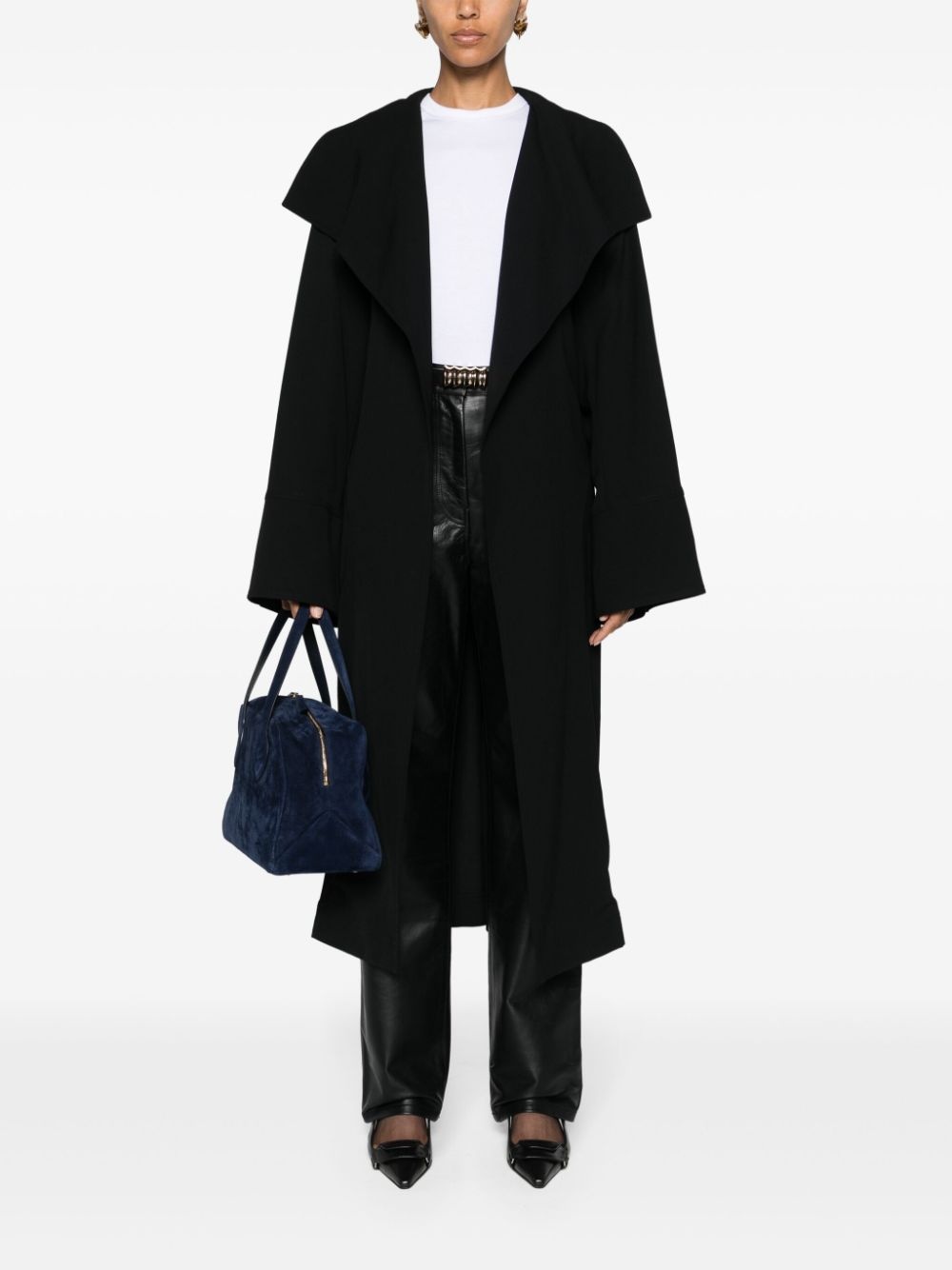 belted twill coat - 2