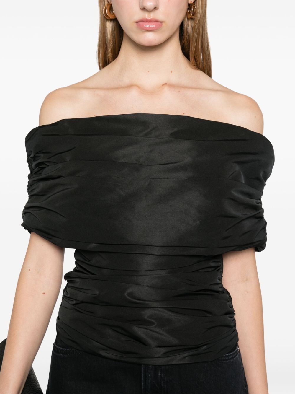 off-shoulder taffeta top - 5