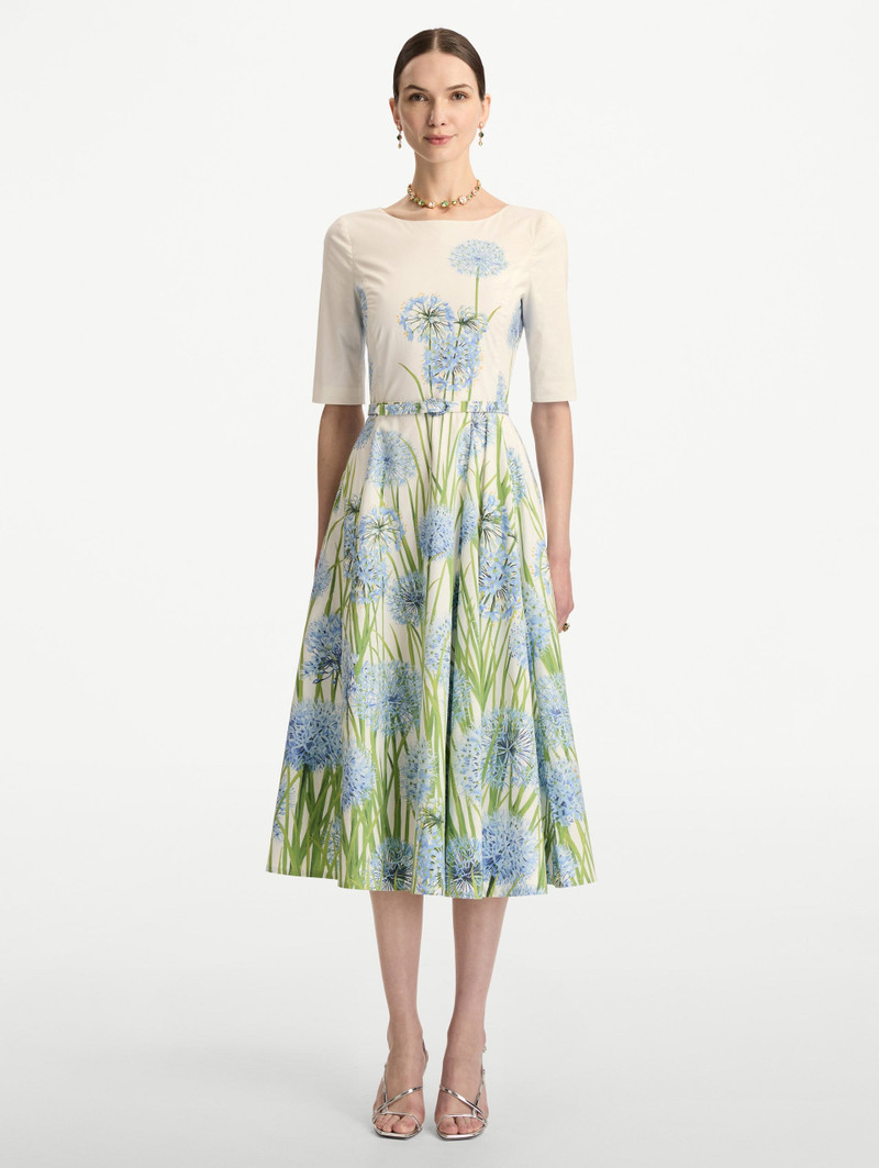 Oscar de la Renta DEGRADÉ ALLIUM COTTON POPLIN DRESS outlook