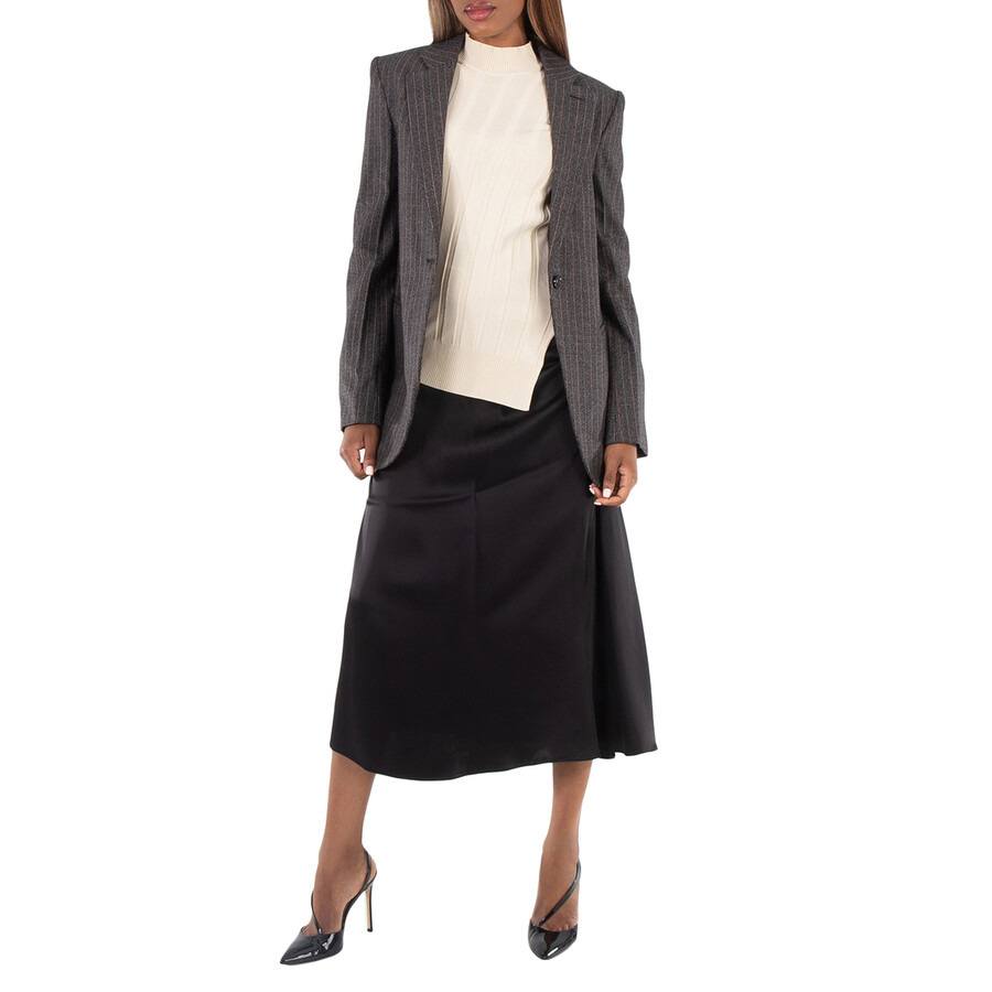Stella McCartney Ladies Grey Pinstripe Single-Breasted Blazer - 6