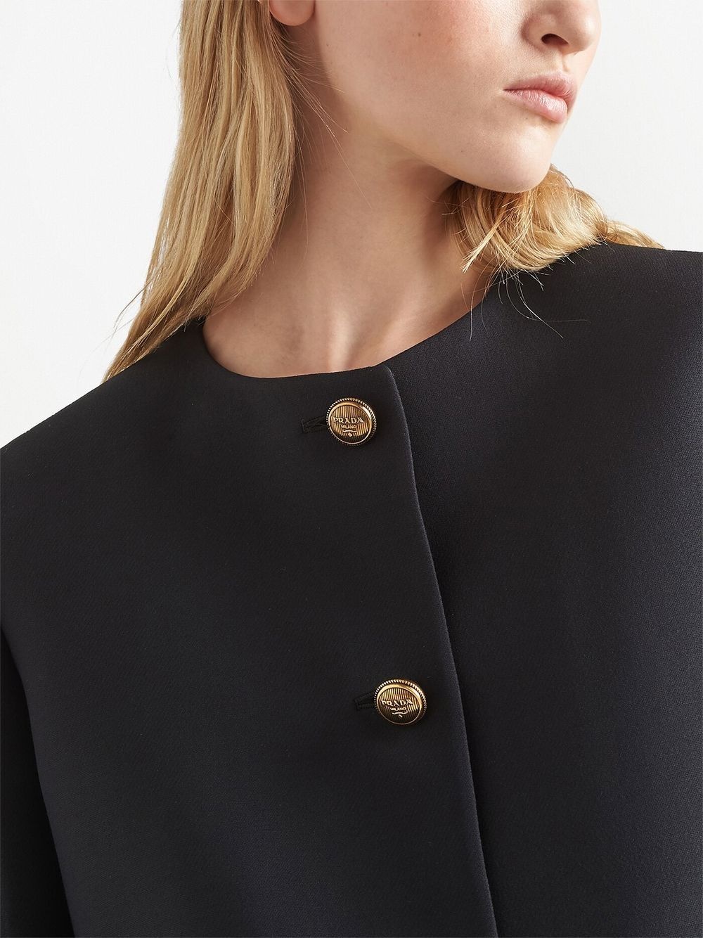 single-breasted tricotine jacket - 5