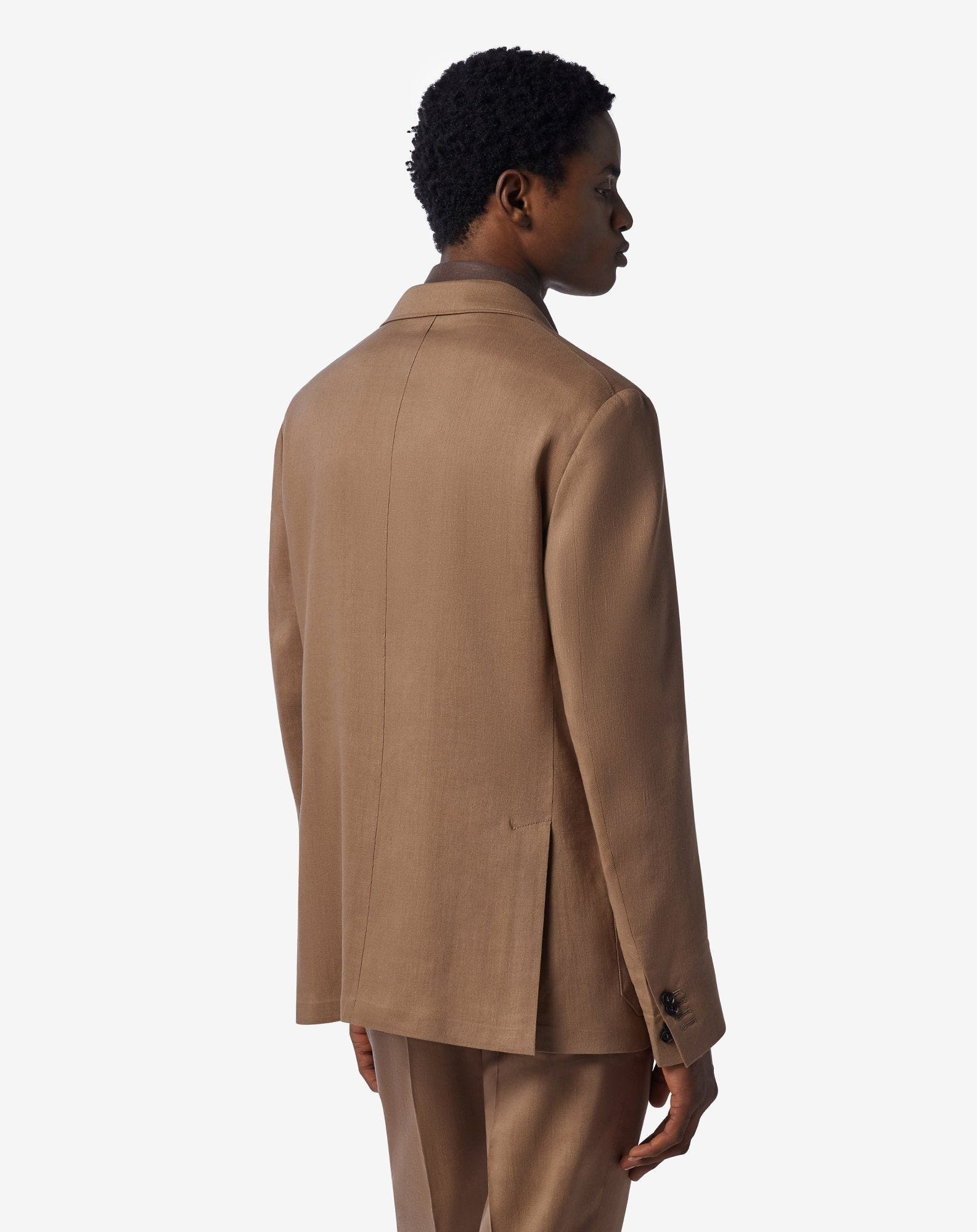 Beige linen, wool and mohair jacket - 3