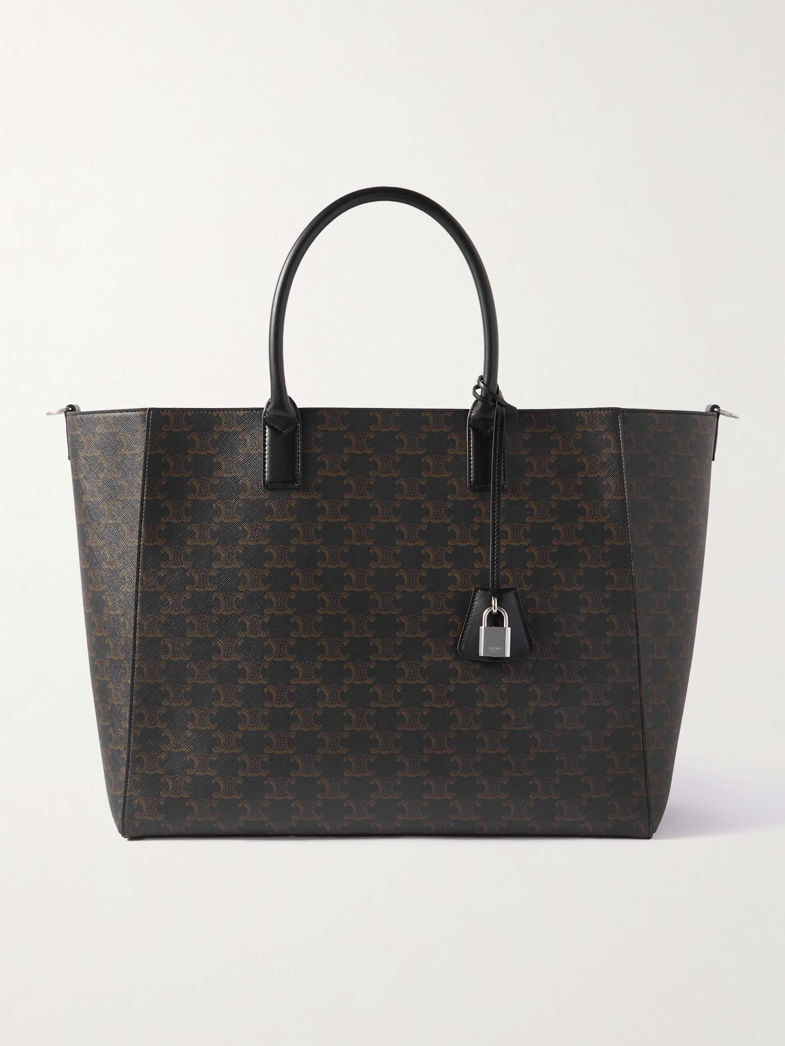 Cabas Triomphe Large Logo-Print Leather Tote Bag - 1