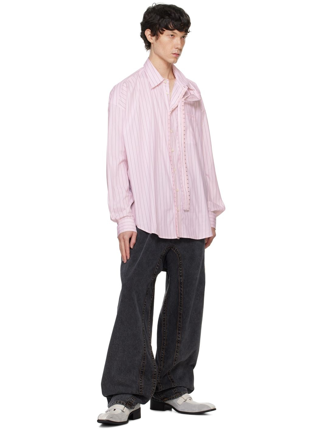 Black Pinched Logo Souffle Jeans - 4