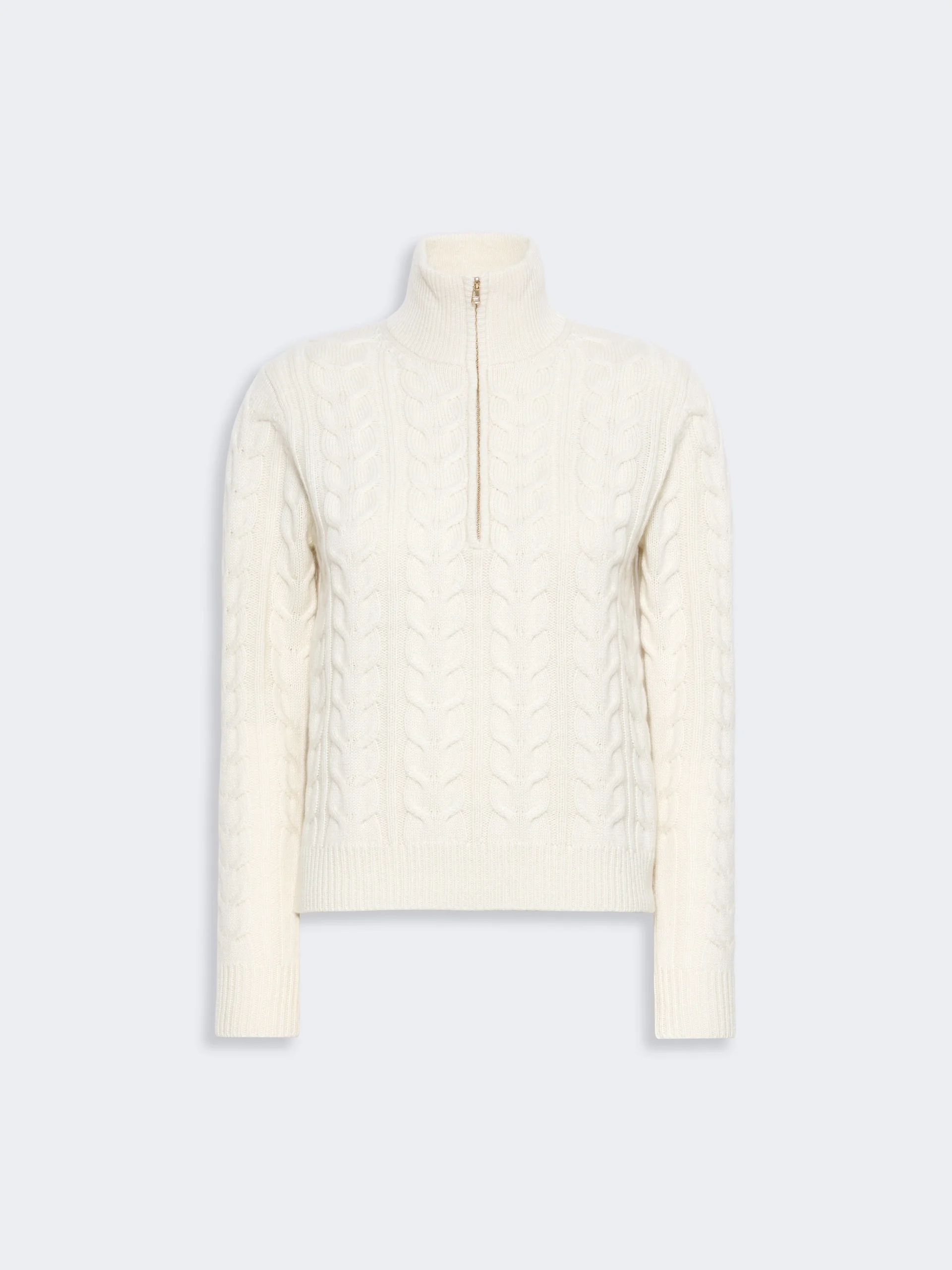 LIBERO Cable-knit cashmere yarn sweater - WHITE - 1