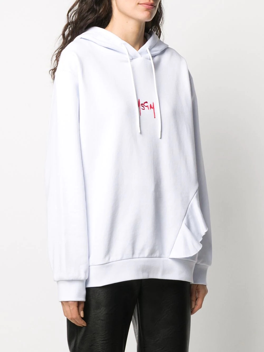 logo-embroidered oversize hoodie - 3