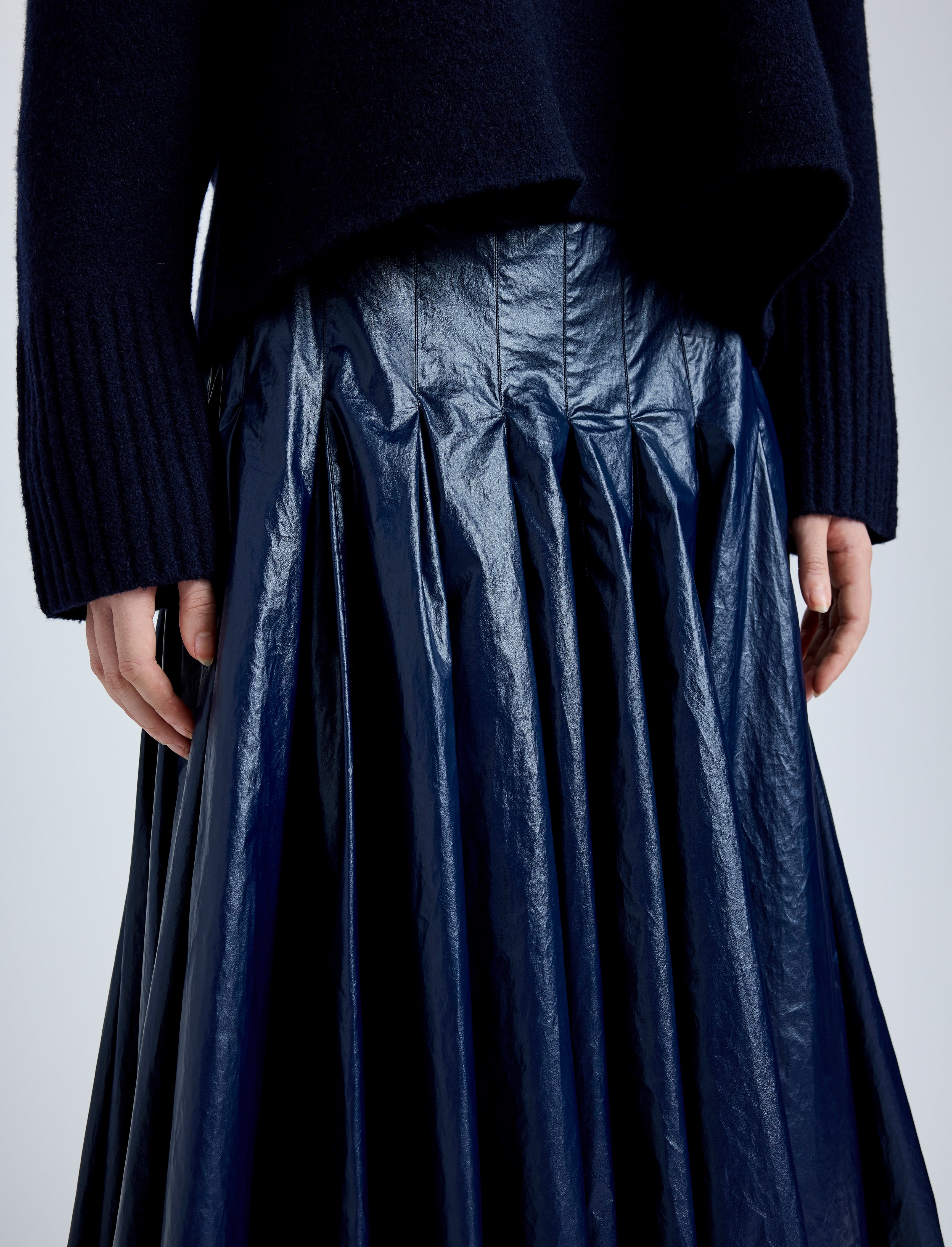 Petra Skirt in Lacquered Cotton - 5