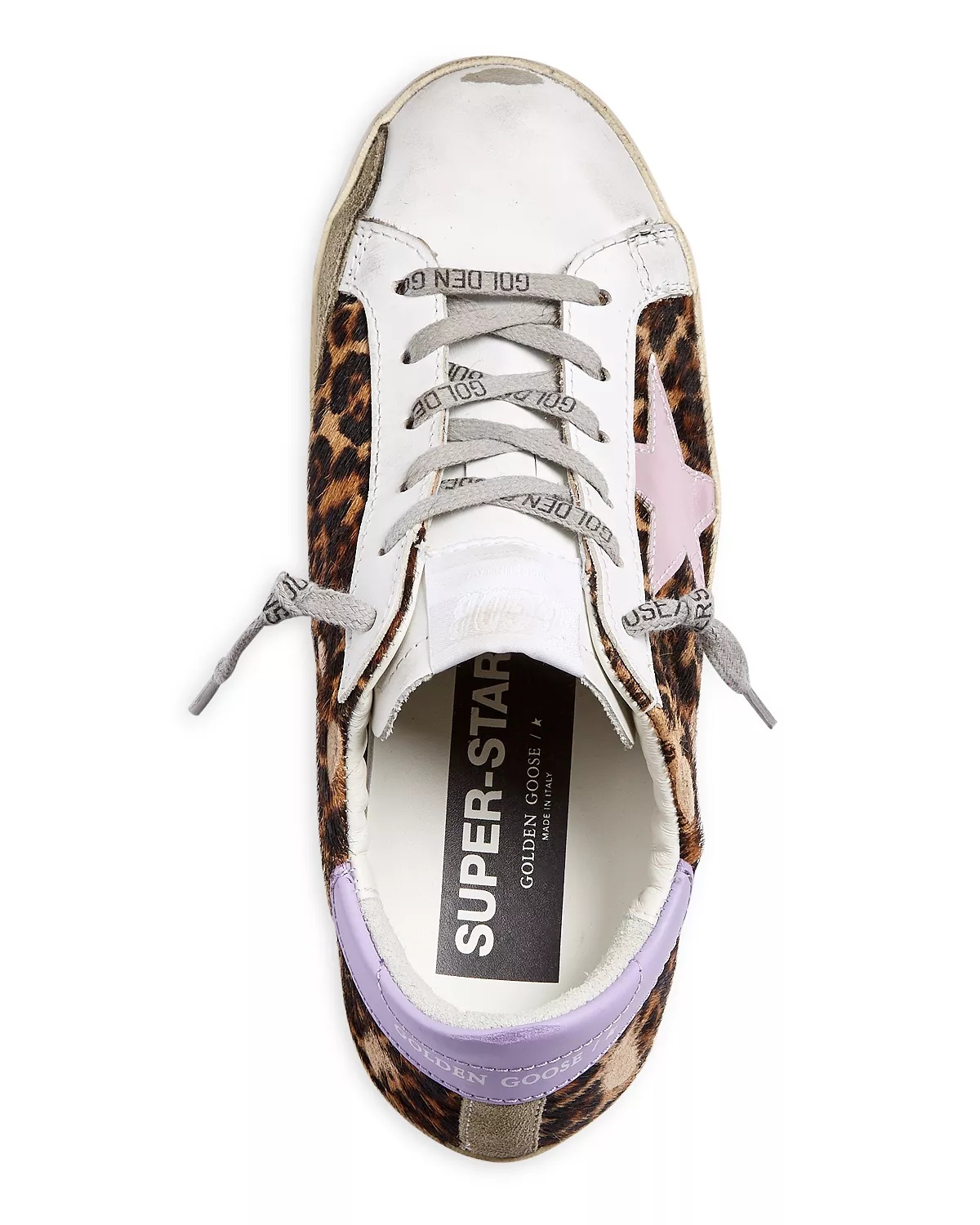 Women's Super-Star Leopard Print Calf Hair Low Top Sneakers - 3