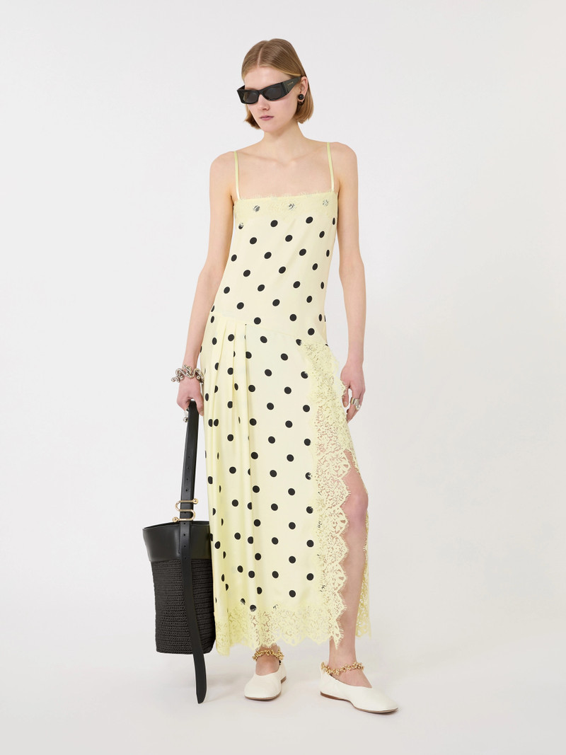 Sportmax CAPO Lace-detail long dress - LEMON outlook