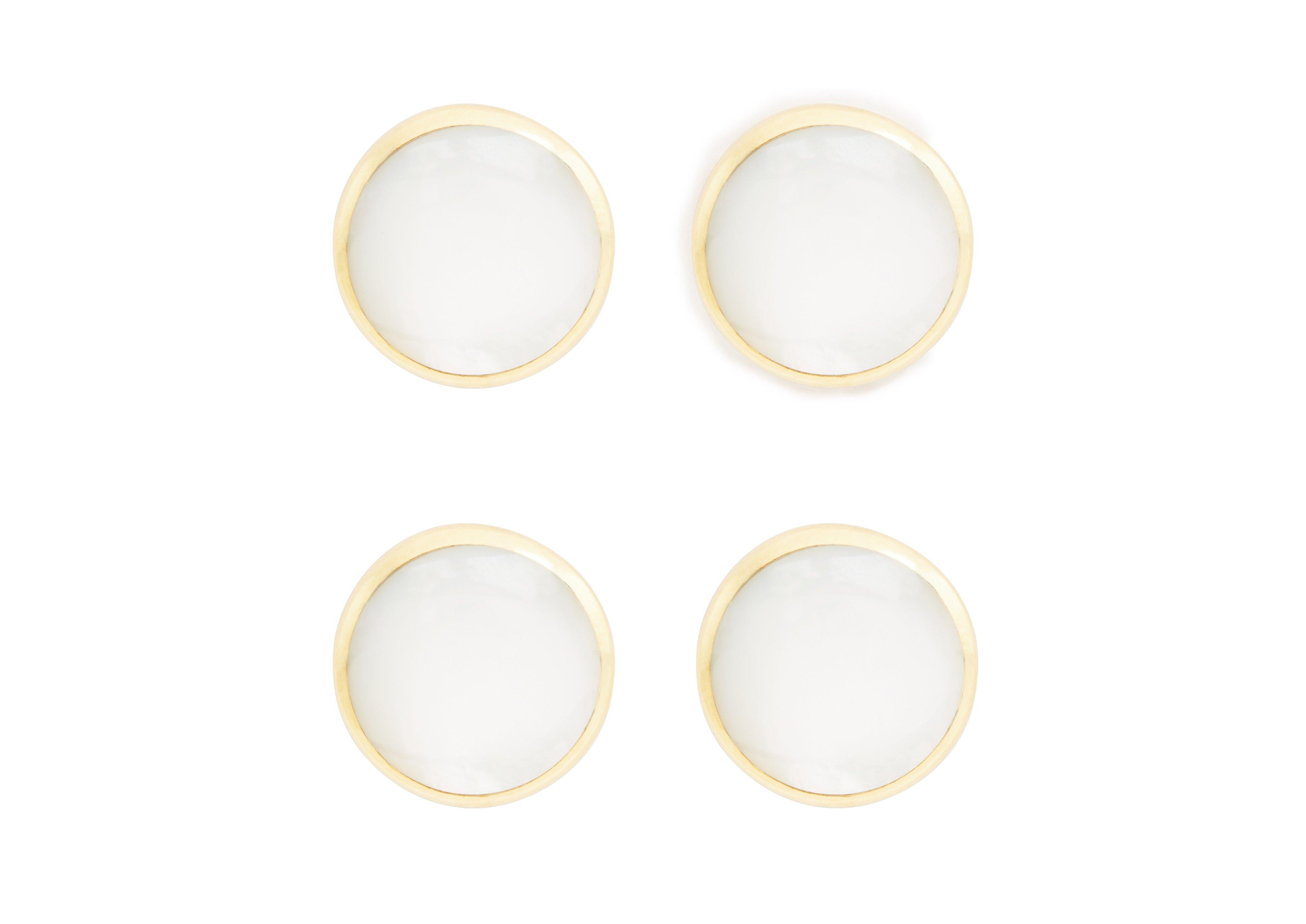 MOTHER OF PEARL ROUND SHIRT STUDS - 1