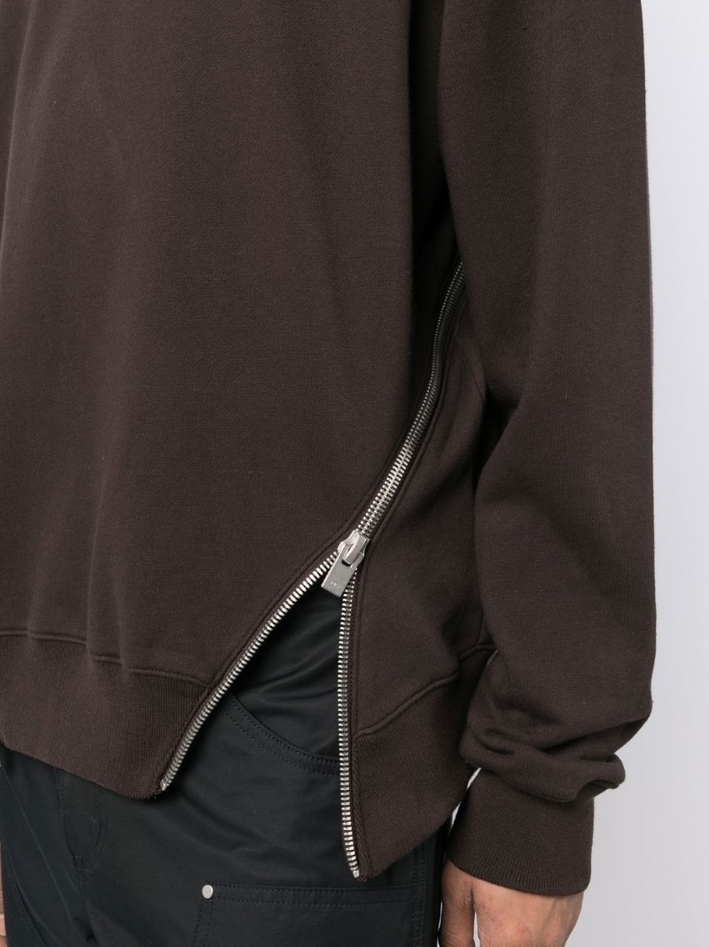 zip-details cotton sweatshirt - 5