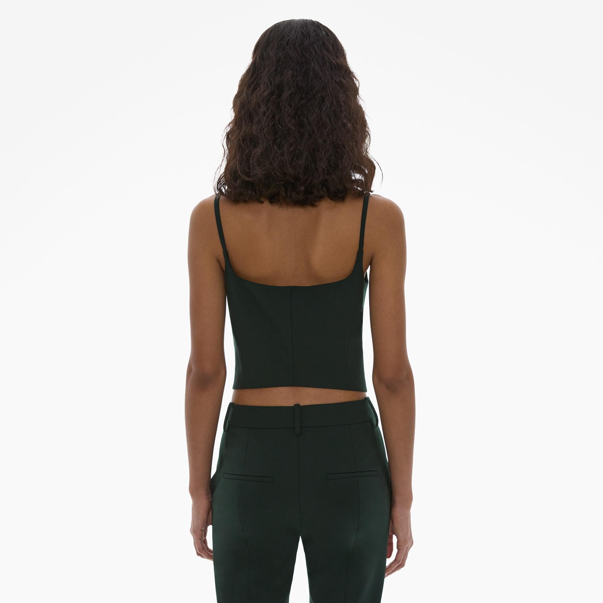 CROPPED STRETCH WOOL BLAZER TOP - 4
