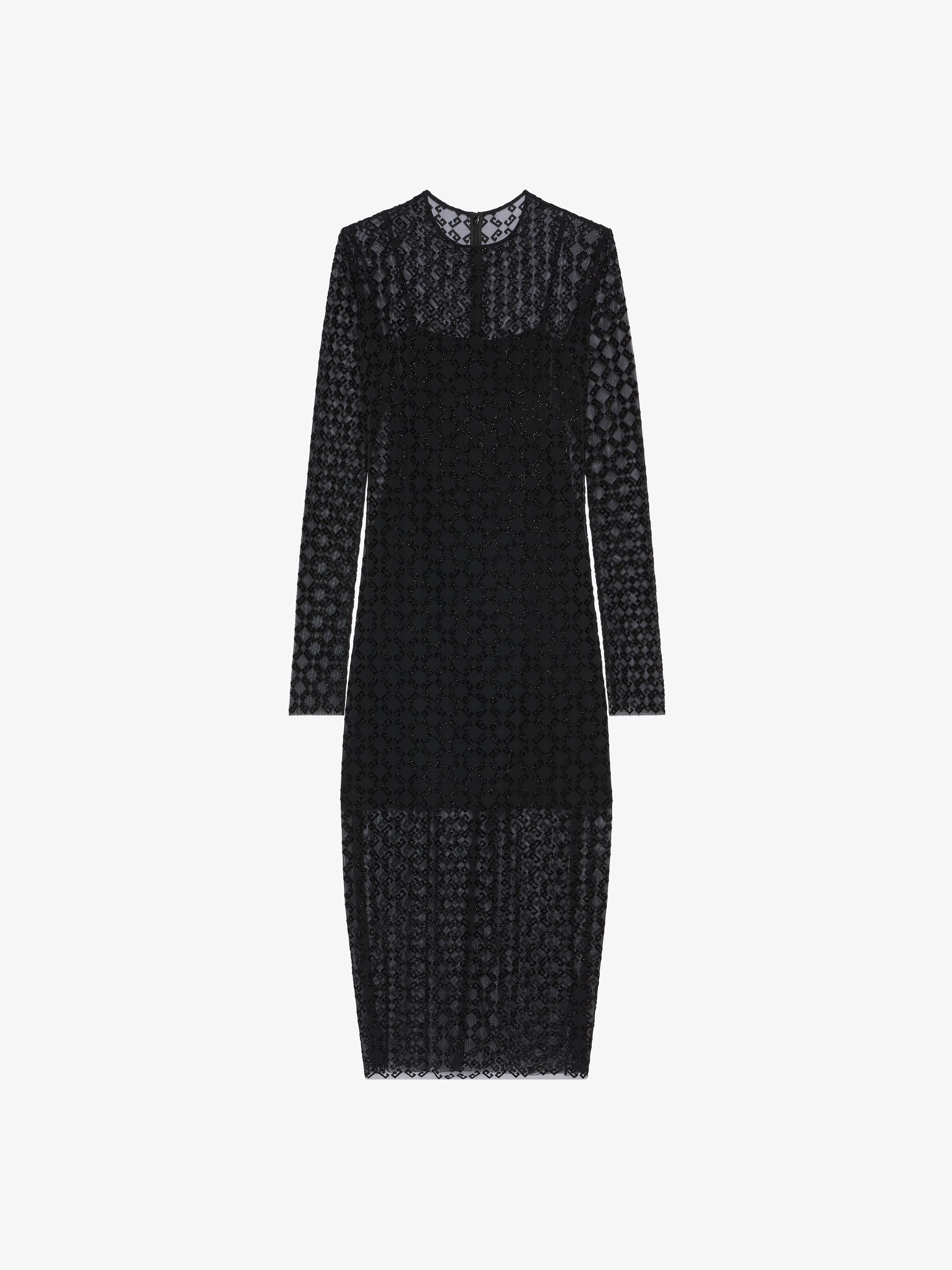 ワンピース GIVENCHY MONOGRAM 72 SHINY TULLE DRESS Givenchy DRESS IN SHINY MONOGRAM 72 TULLE | REVERSIBLE