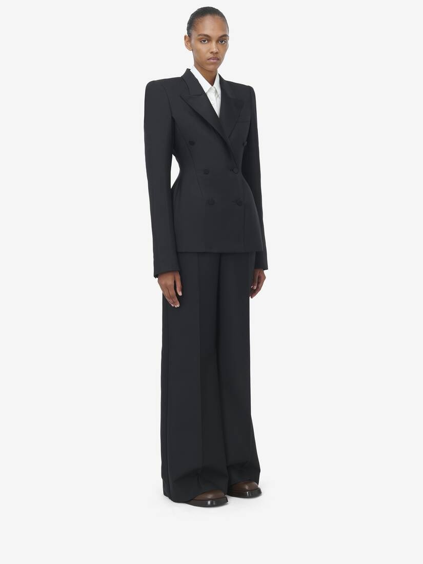 Alexander McQueen Stacked Shoulder Double-breasted Jacket