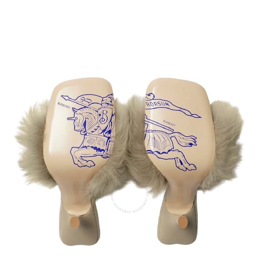 Burberry 105mm Shearling B Minnie Sandals - 5