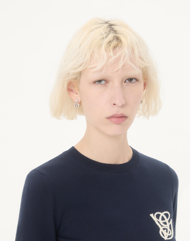 Valentino OVAL METAL EARRINGS WITH SWAROVSKI® CRYSTALS outlook