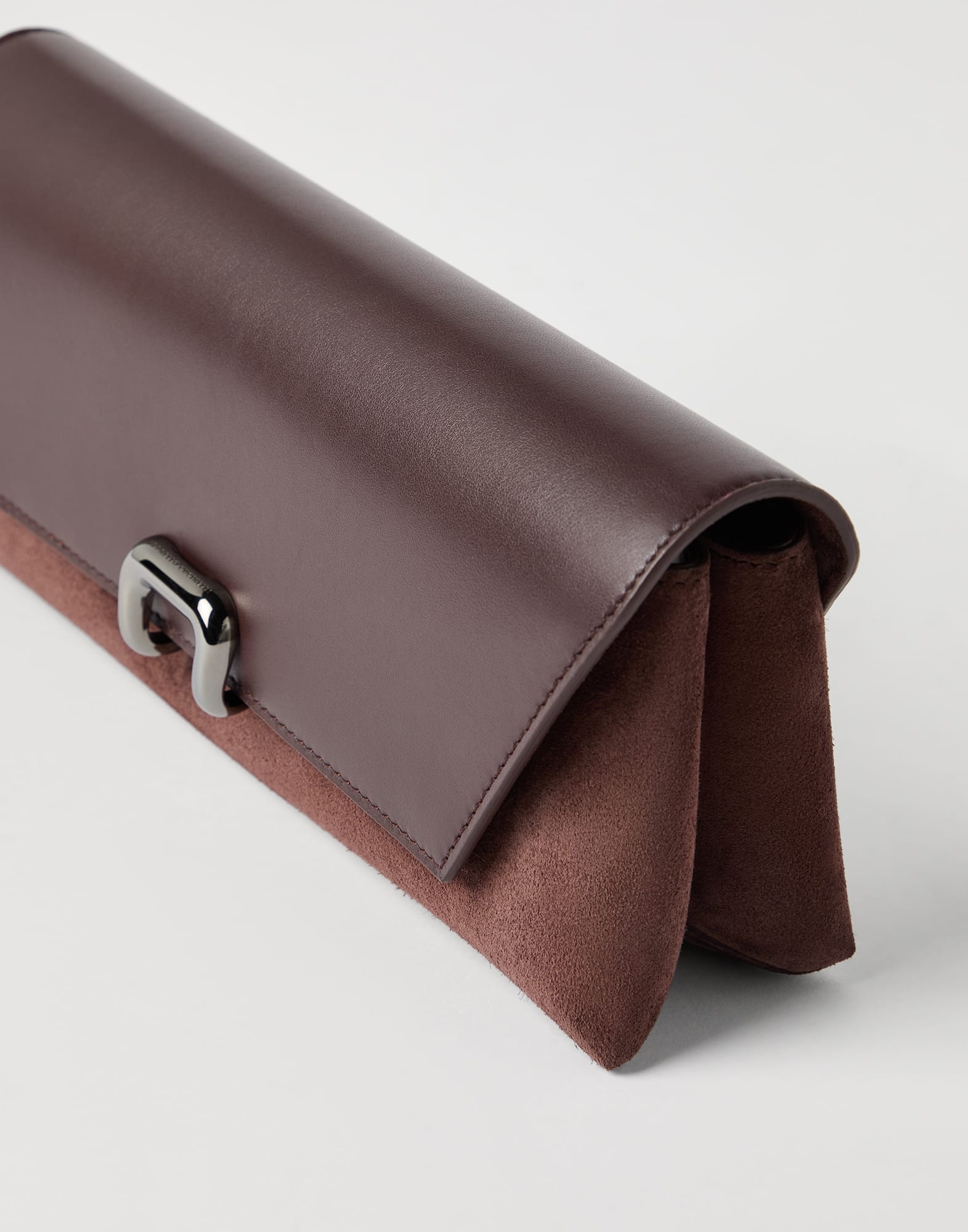 Sartorial pouch bag in suede and calfskin - 3