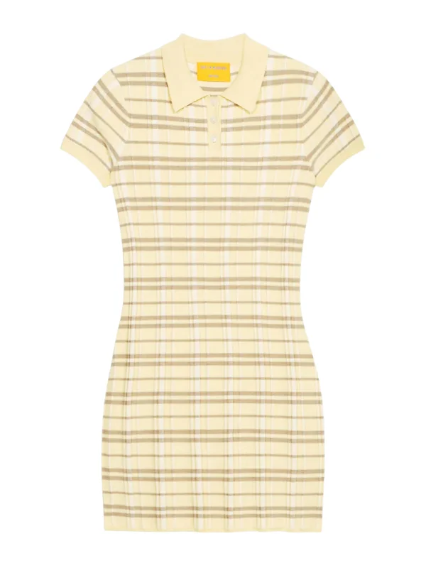 Plaid Polo Dress in Butter Combo - 1