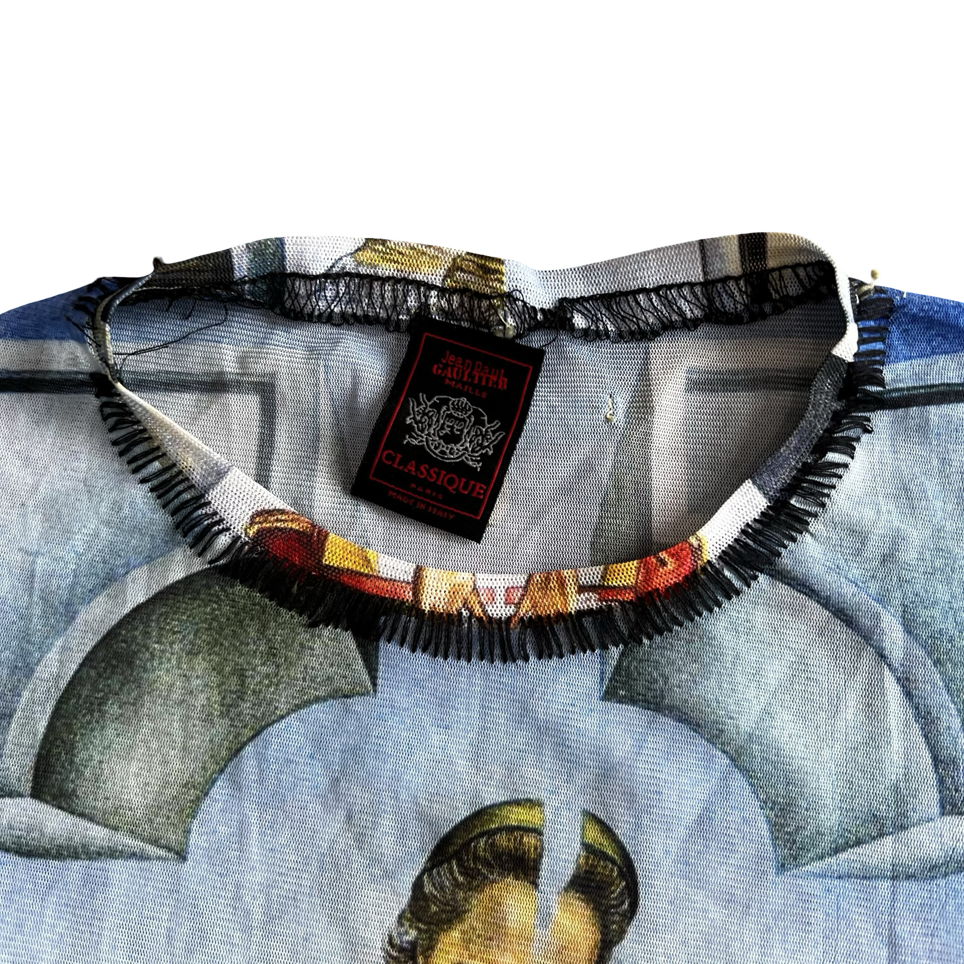 Jean Paul Gaultier’ ‘Surrealist Artwork’ Mesh Top SZ - 3