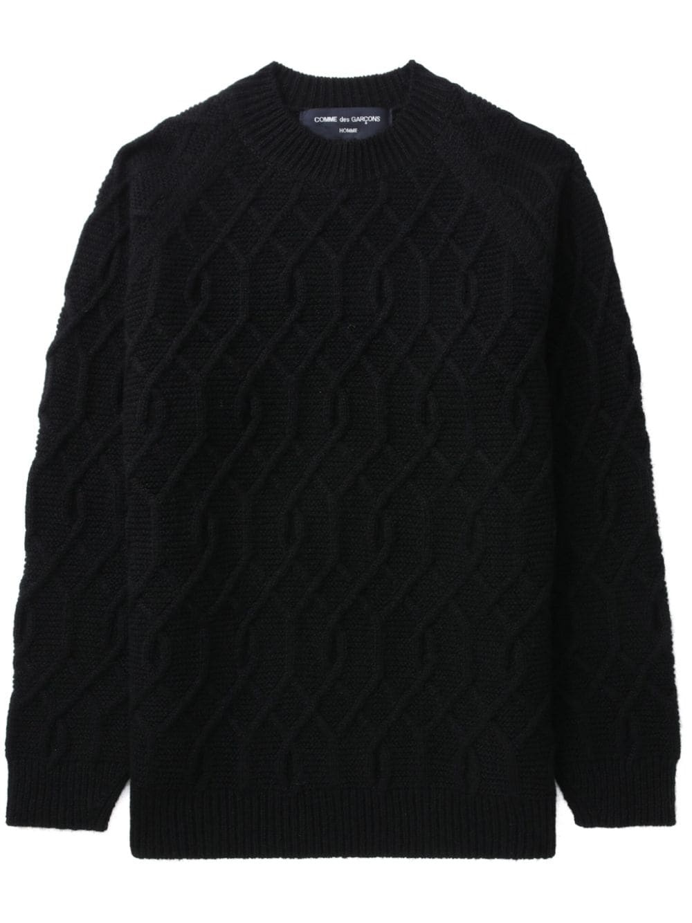 geometric-pattern wool jumper - 1