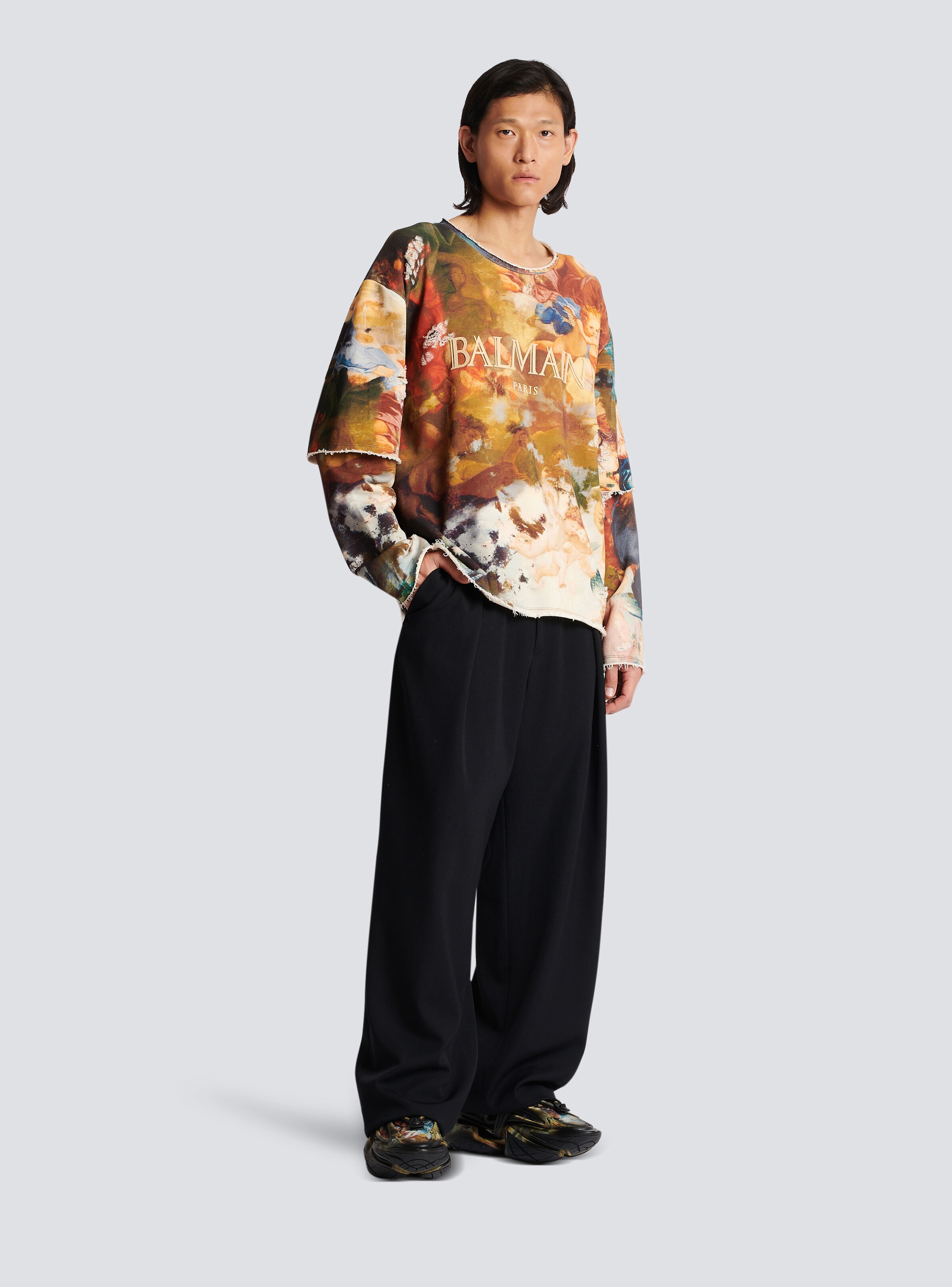 Sky print trompe-l'oeil sweatshirt - 3