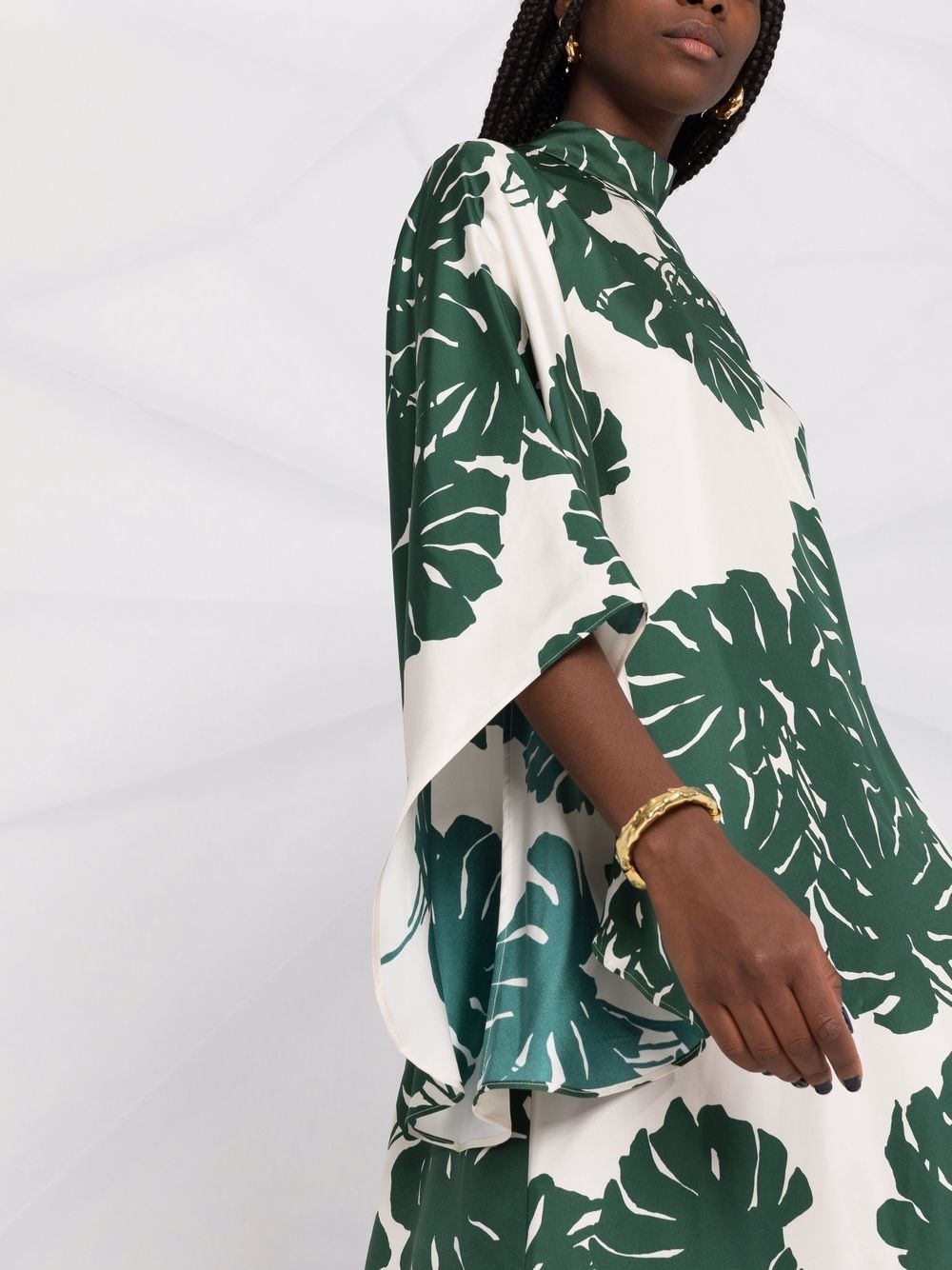 Magnifico foliage-print silk dress - 5