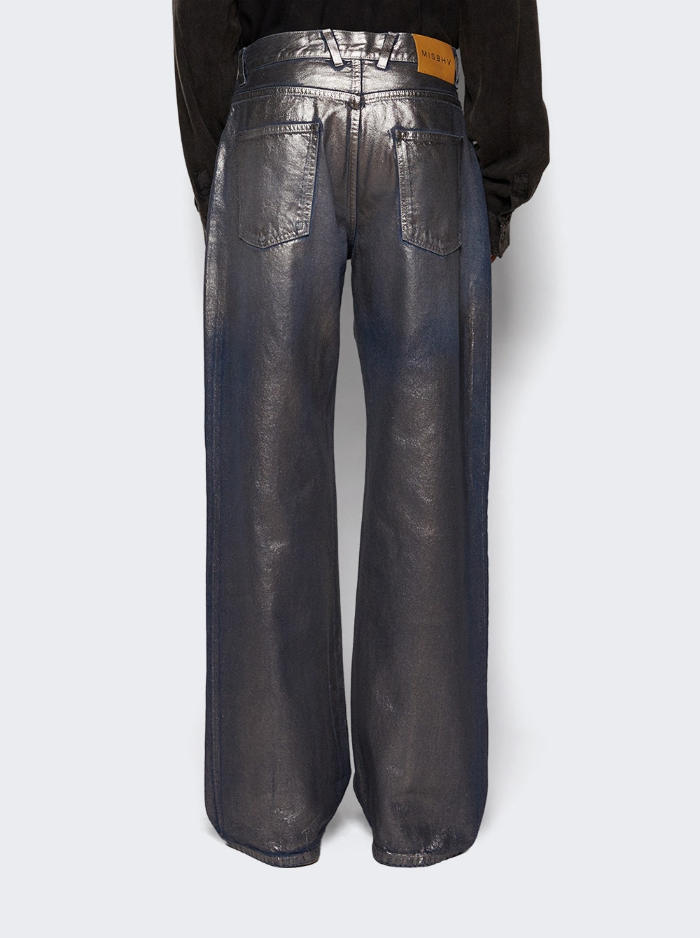 Coated Dirt Denim Jeans Silver - 5