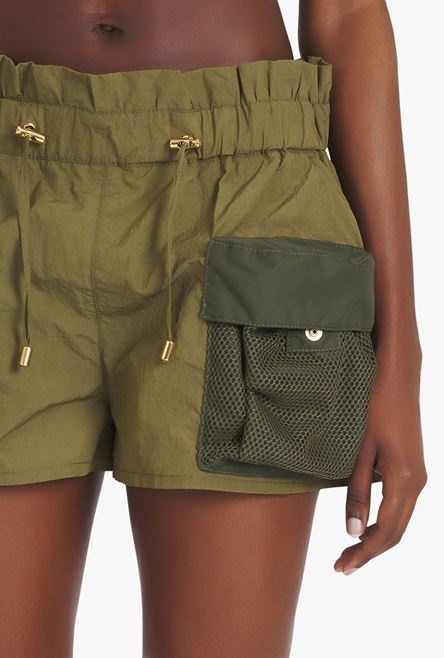 Khaki nylon shorts - 6