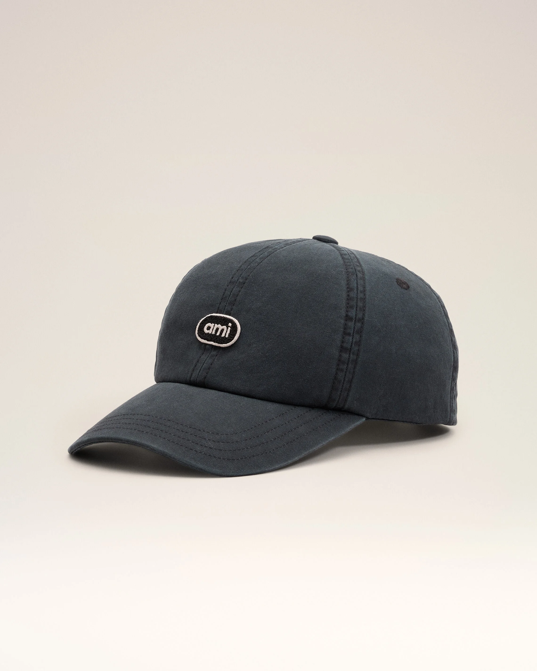 BLACK COTTON CAP WITH AMI PATCH - 1
