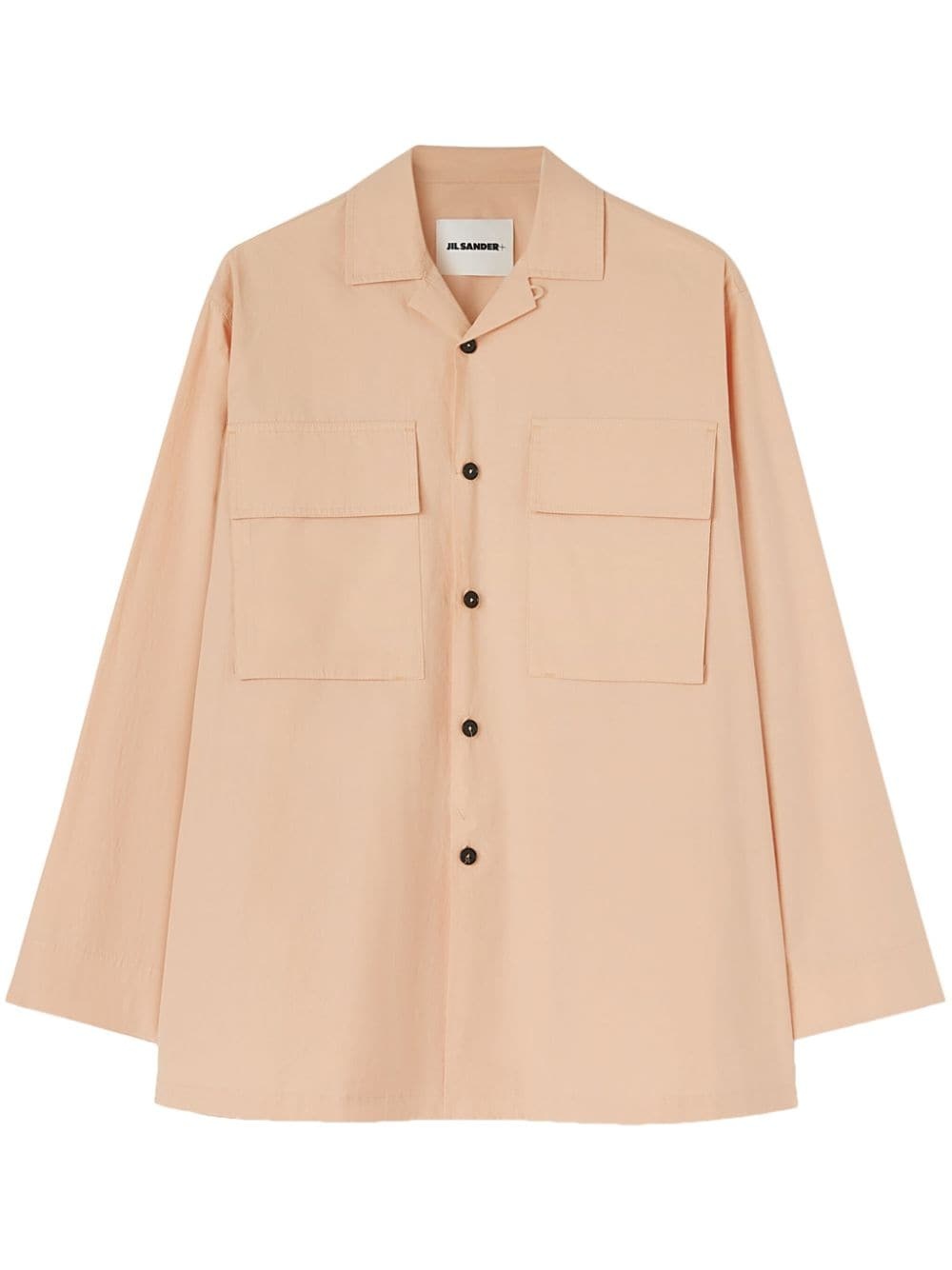 logo-tag cotton shirt - 1